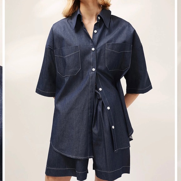 storets Tops - Storets Chloe Boyfriend Fit Denim Shirt